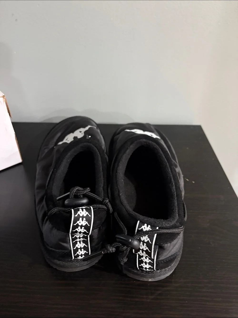 Kappa Black Slip-On Mule with White Logo